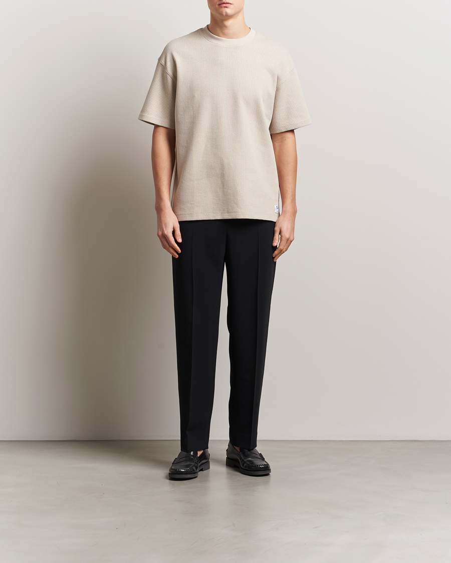 Heren | T-shirts | HUGO | Waffle Crew Neck T-Shirt Open White