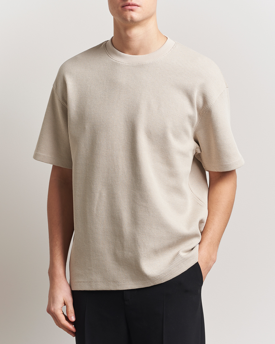Heren | T-shirts | HUGO | Waffle Crew Neck T-Shirt Open White