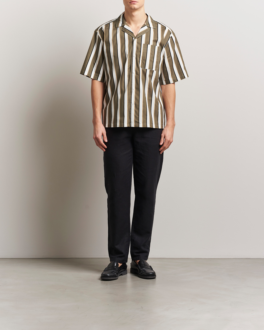 Heren | Overhemden | HUGO | Eligino Striped Short Sleeve Shirt Open Green