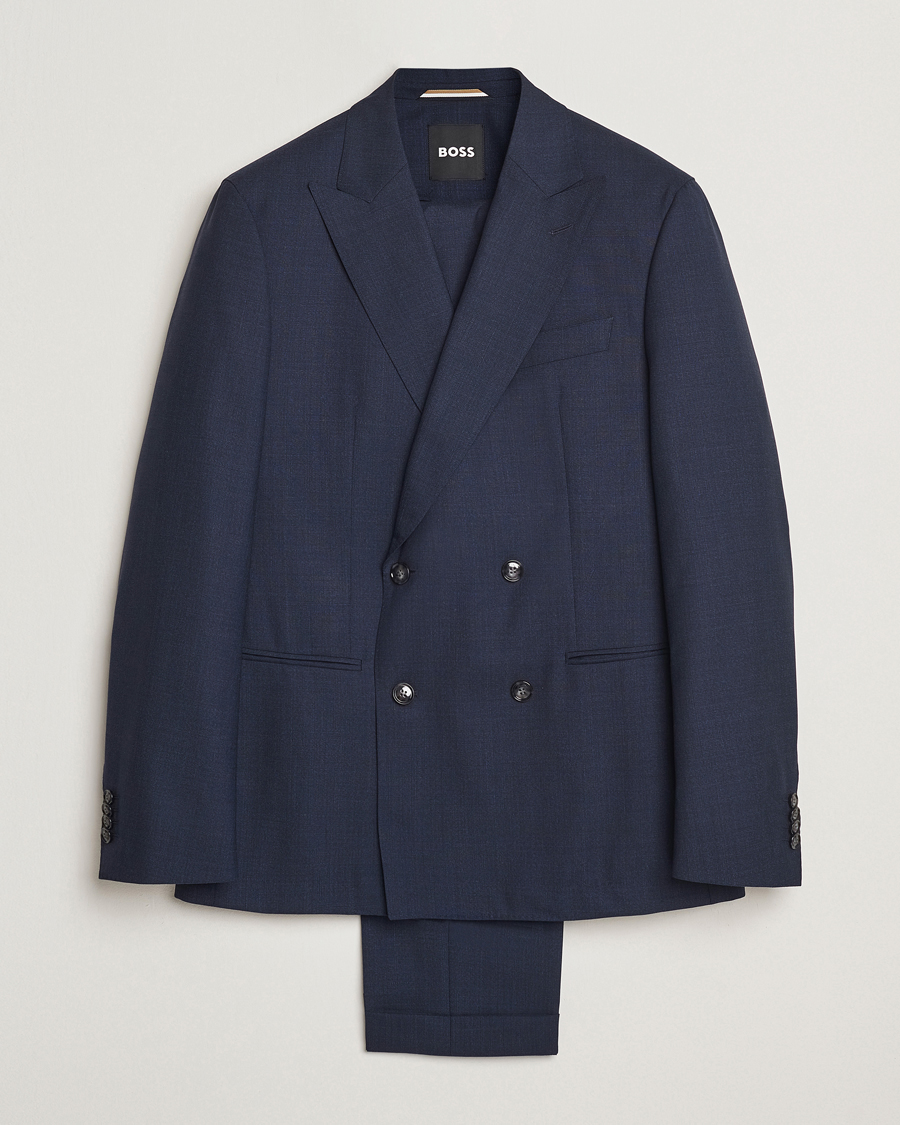Homme | Costumes | BOSS BLACK | Huge Wool Double Breasted Suit Navy
