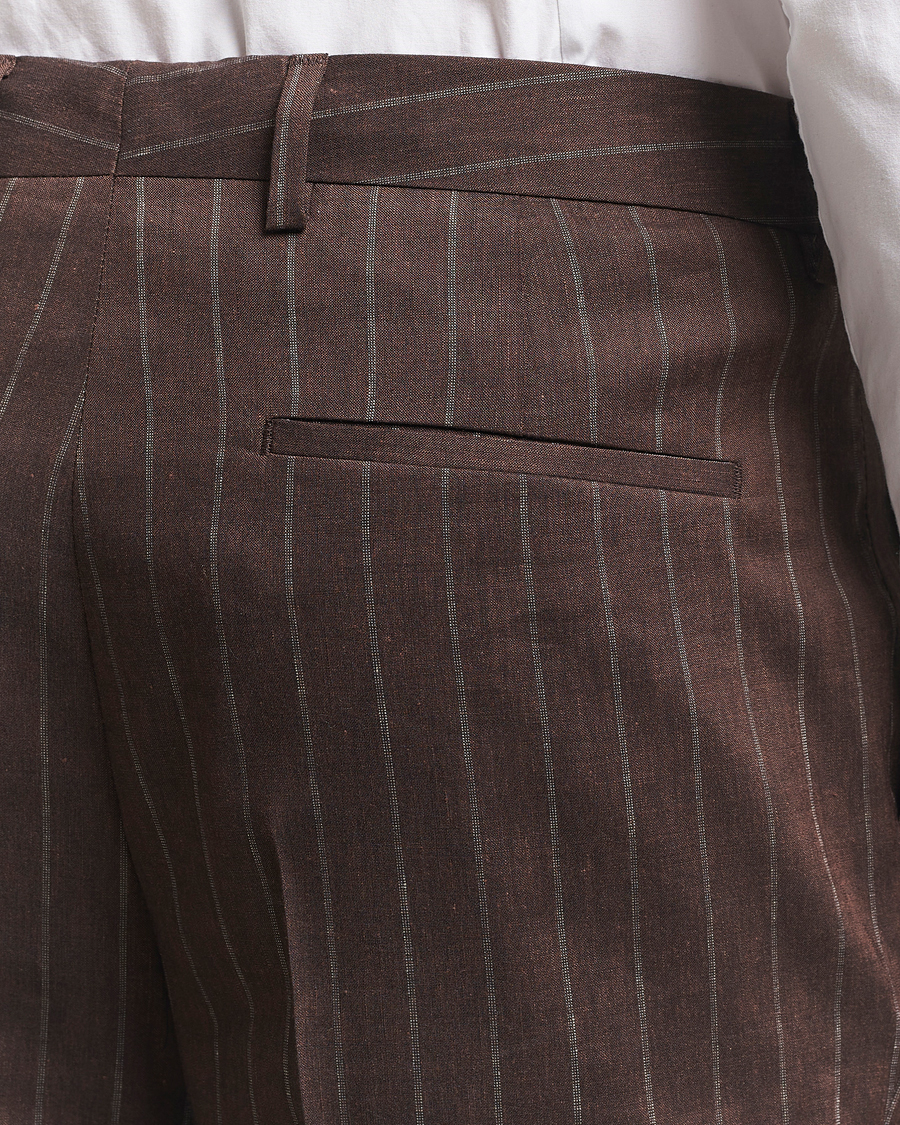 Homme | Costumes | BOSS BLACK | Hanry Wool Pinstriped Suit Dark Brown