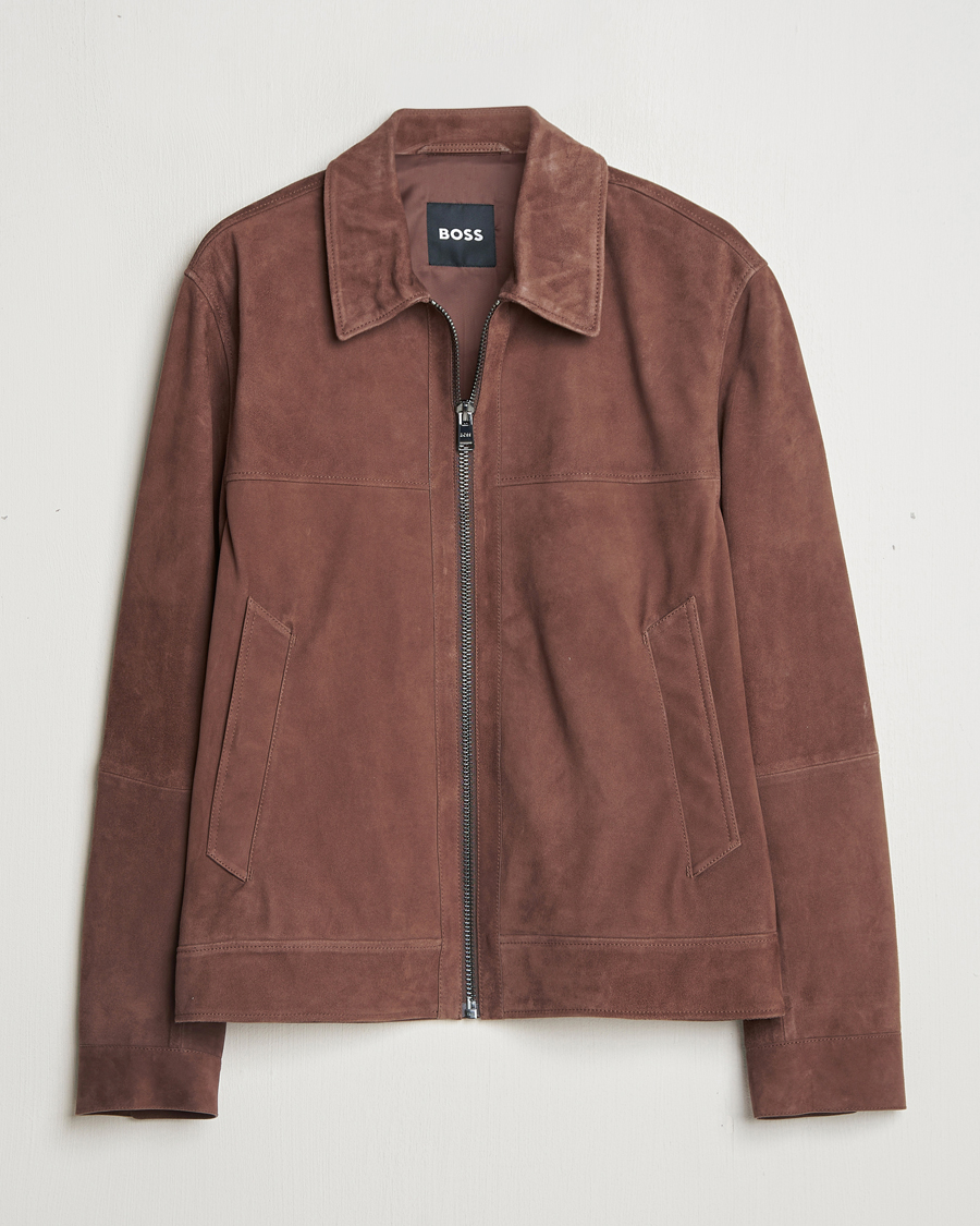 Heren | Jassen | BOSS BLACK | Malbano Suede Jacket Dark Brown