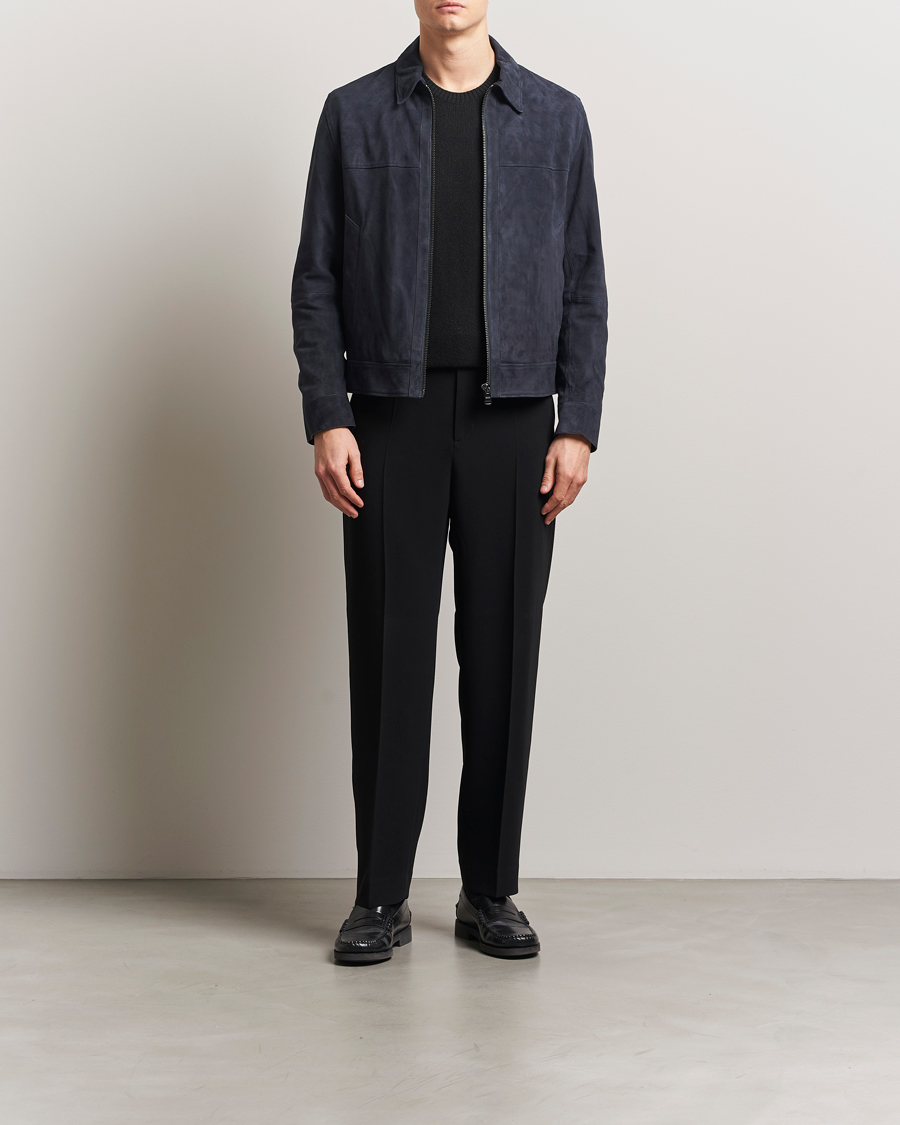 Heren | Jassen | BOSS BLACK | Malbano Suede Jacket Dark Blue