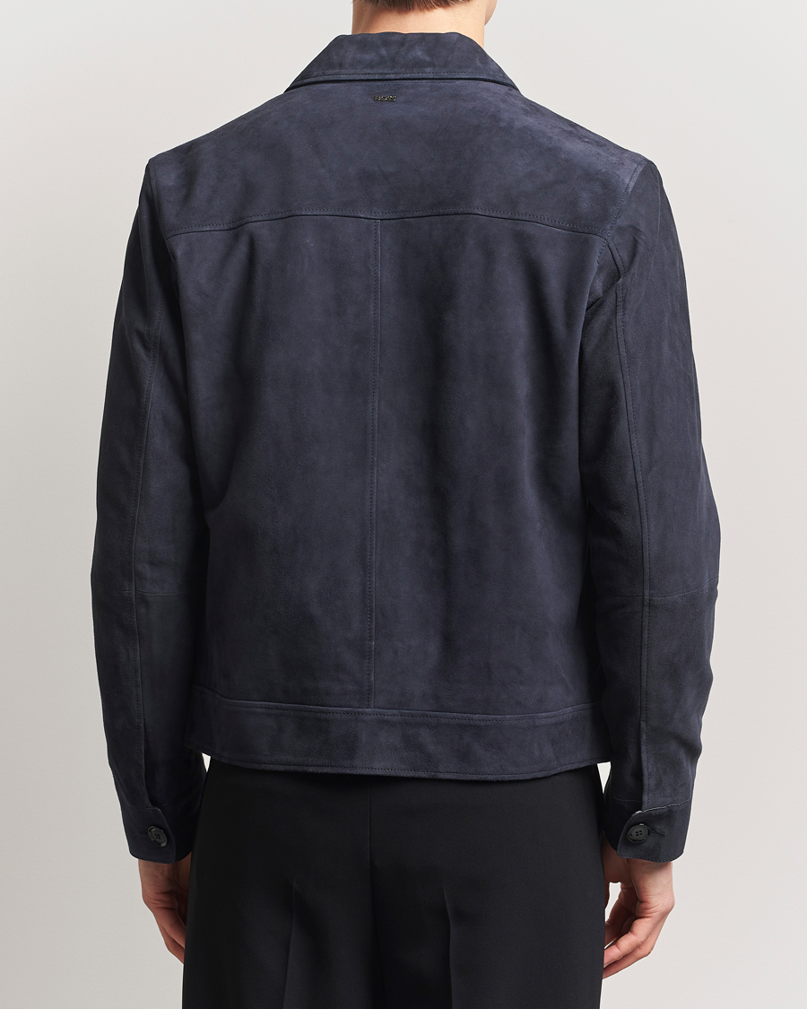 Heren | Jassen | BOSS BLACK | Malbano Suede Jacket Dark Blue