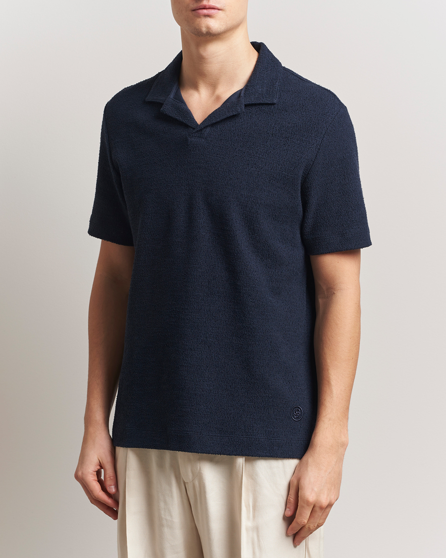 Heren | Polo's | BOSS BLACK | Pye Terry Knitted Polo Dark Blue