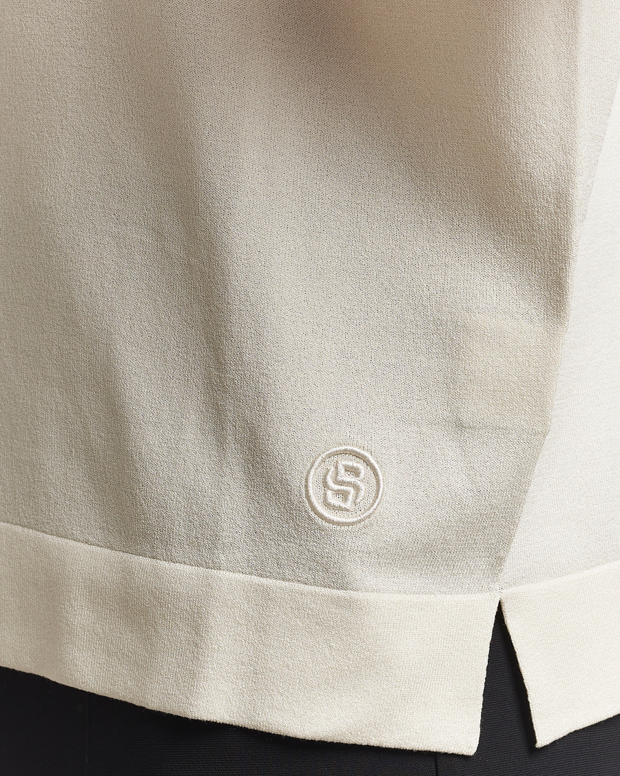 Heren | Polo's | BOSS BLACK | Jervasoni Cotton/Silk Knitted Polo Open White