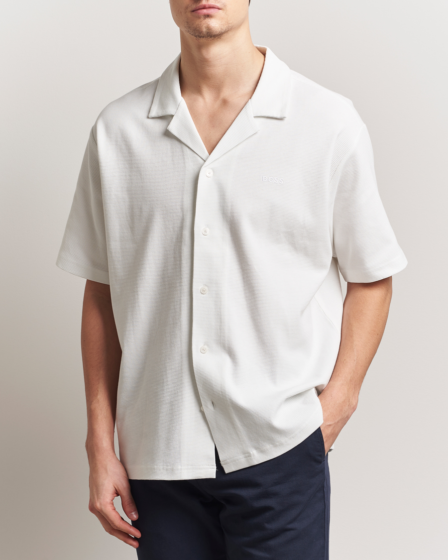 Homme | Chemises | BOSS ORANGE | Waffle Short Sleeve Shirt Natural