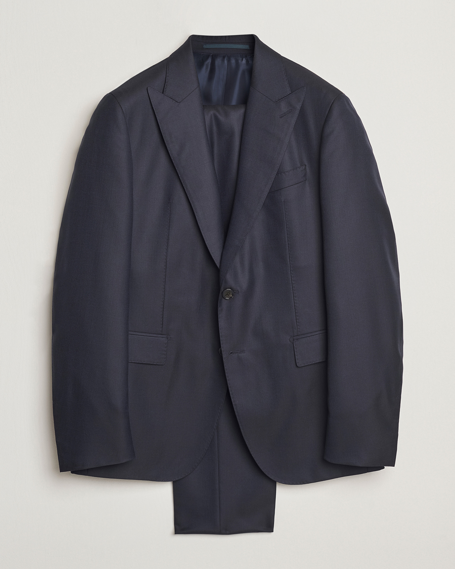 Heren | Pakken | BOSS CAMEL | Harvers Cotton/Silk Suit Dark Blue