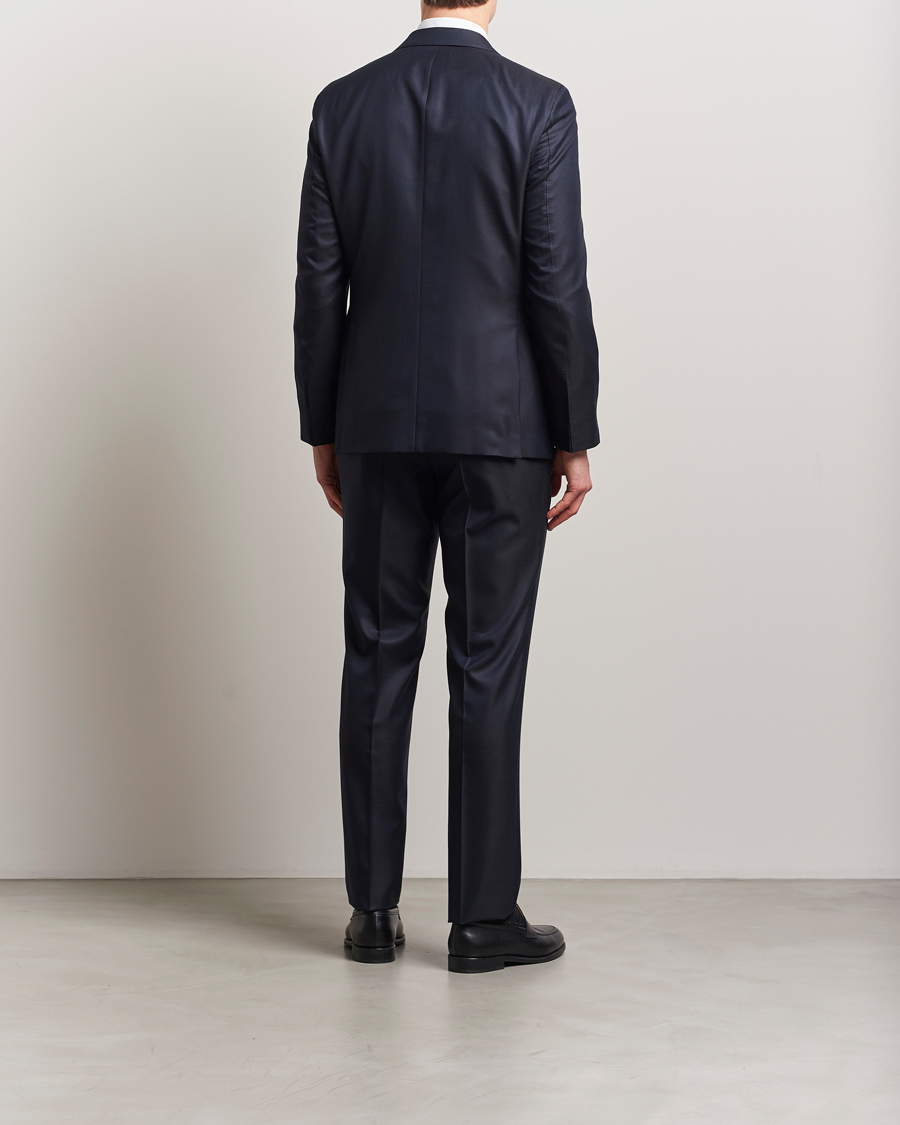 Heren | Pakken | BOSS CAMEL | Harvers Cotton/Silk Suit Dark Blue