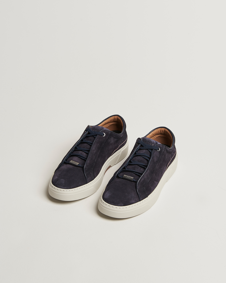 Homme | Baskets | BOSS CAMEL | Gary Suede Sneaker Dark Blue