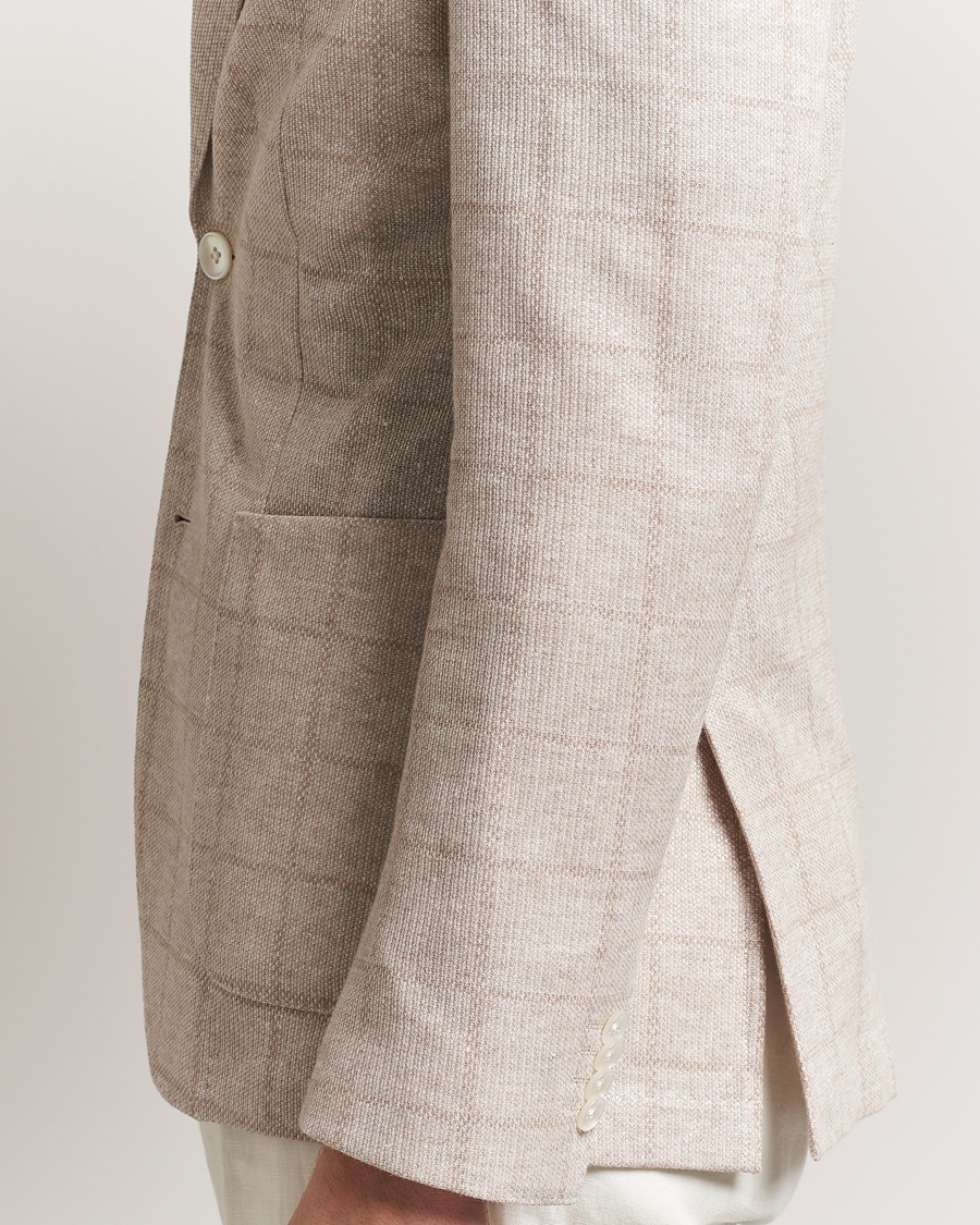 Heren | Blazers | BOSS BLACK | Hanry Checked Jersey Patch Pocket Blazer Open White