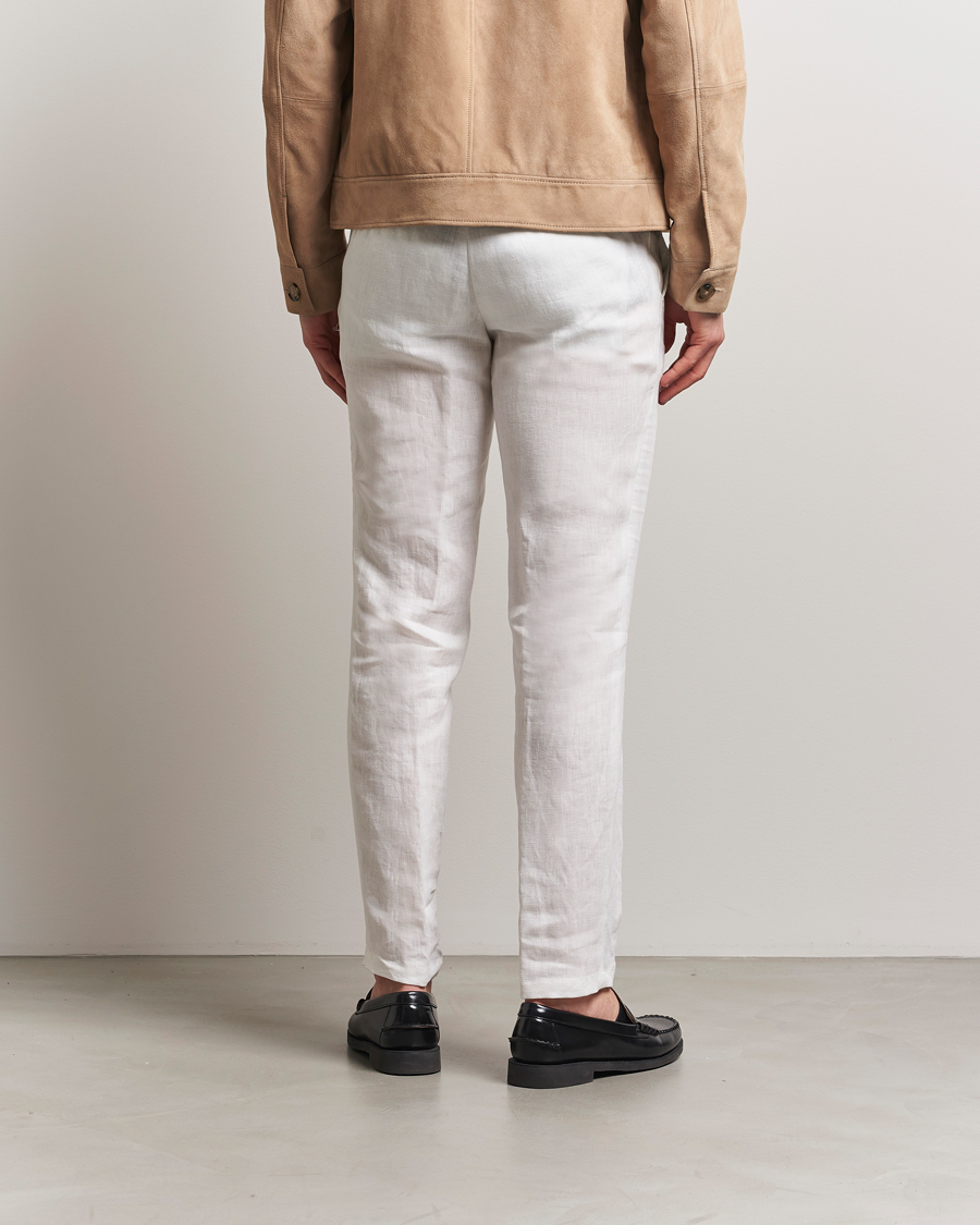 Heren | Broeken | BOSS BLACK | Genius Pleated Linen Trousers White