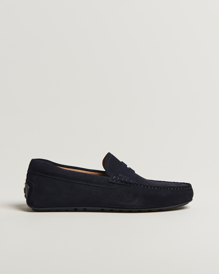 Heren | Instappers | BOSS BLACK | Noel Suede Moccasin Dark Blue