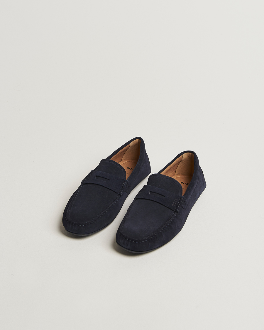 Heren | Instappers | BOSS BLACK | Noel Suede Moccasin Dark Blue