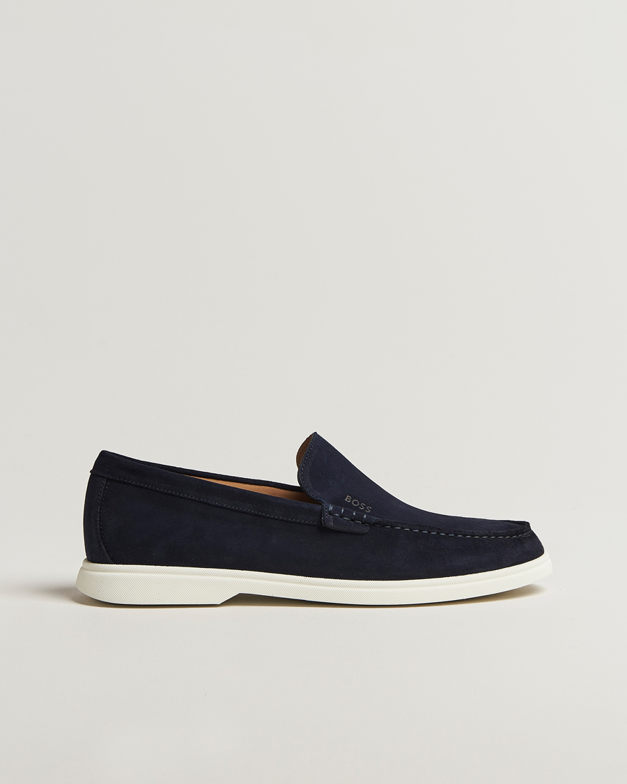 Heren | Instappers | BOSS BLACK | Sienne Suede Loafer Dark Blue