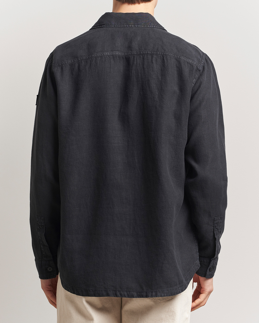 Homme | Chemises | BOSS ORANGE | Locky Linen Overshirt Black