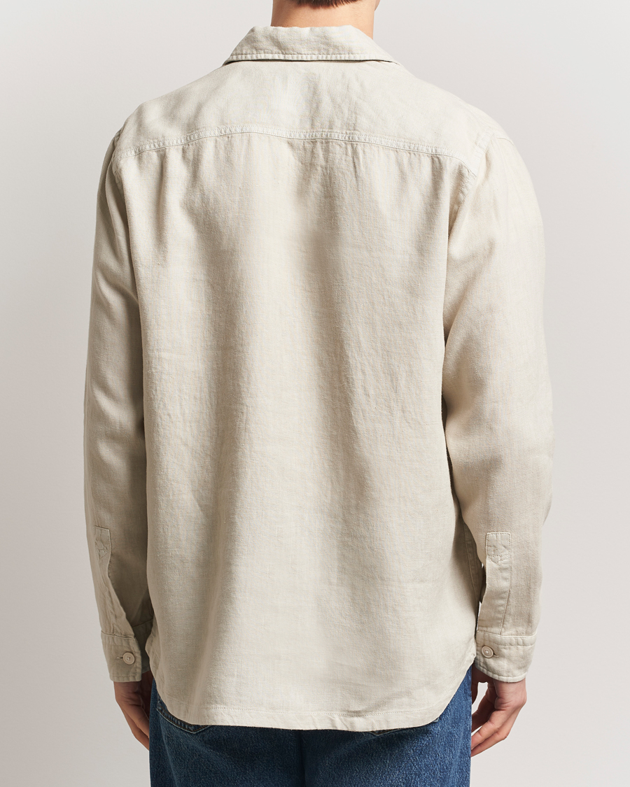 Homme | Chemises | BOSS ORANGE | Locky Linen Overshirt Light Beige