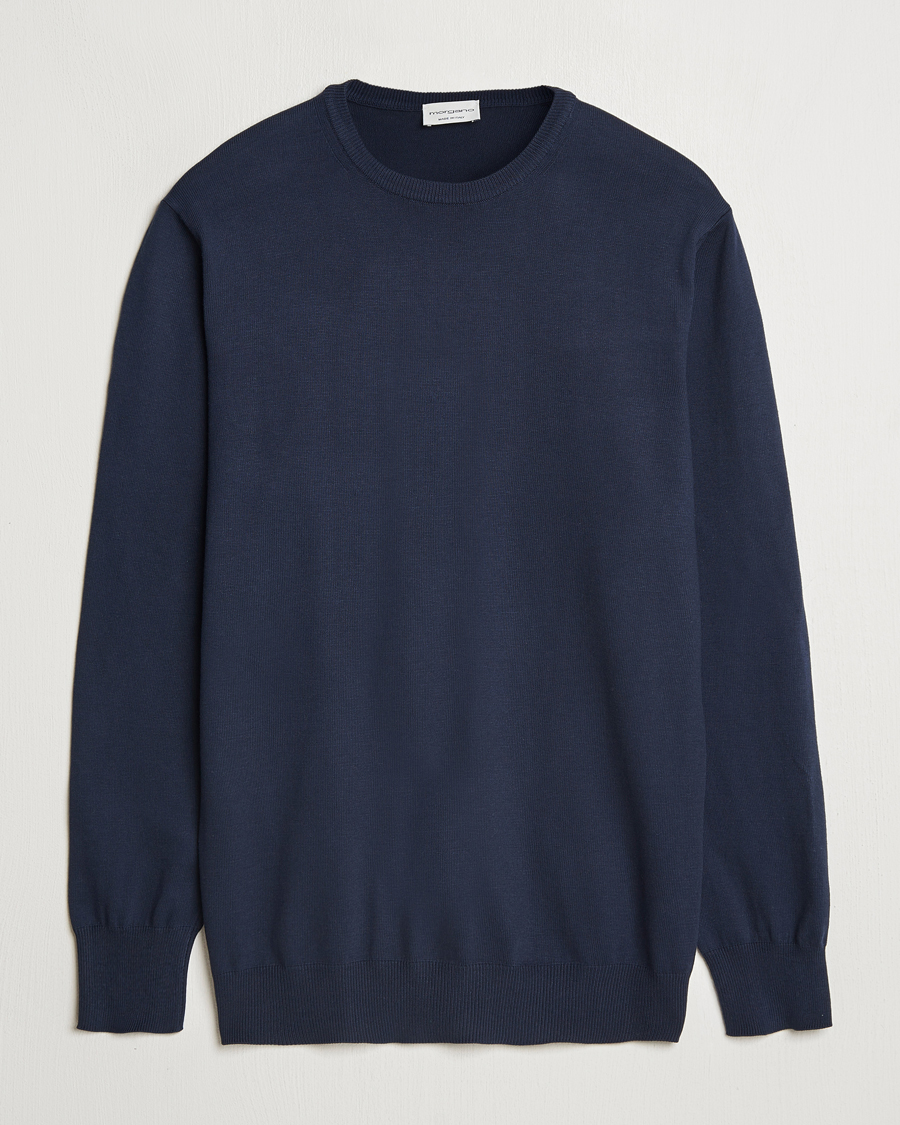 Heren | Truien | Morgano | Supersoft Egyptian Cotton Crew Neck Navy