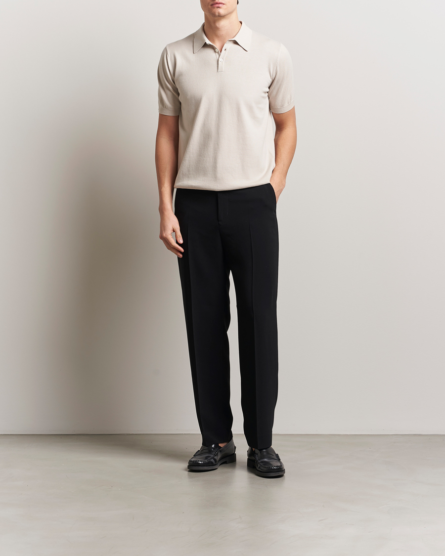 Homme | Polos | Morgano | Supersoft Egyptian Cotton Polo Light Beige