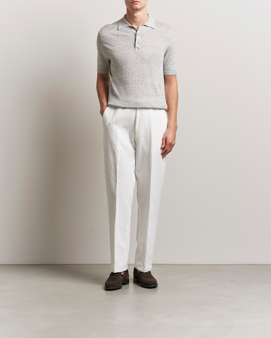 Heren | Polo's | Morgano | Linen Polo Grey