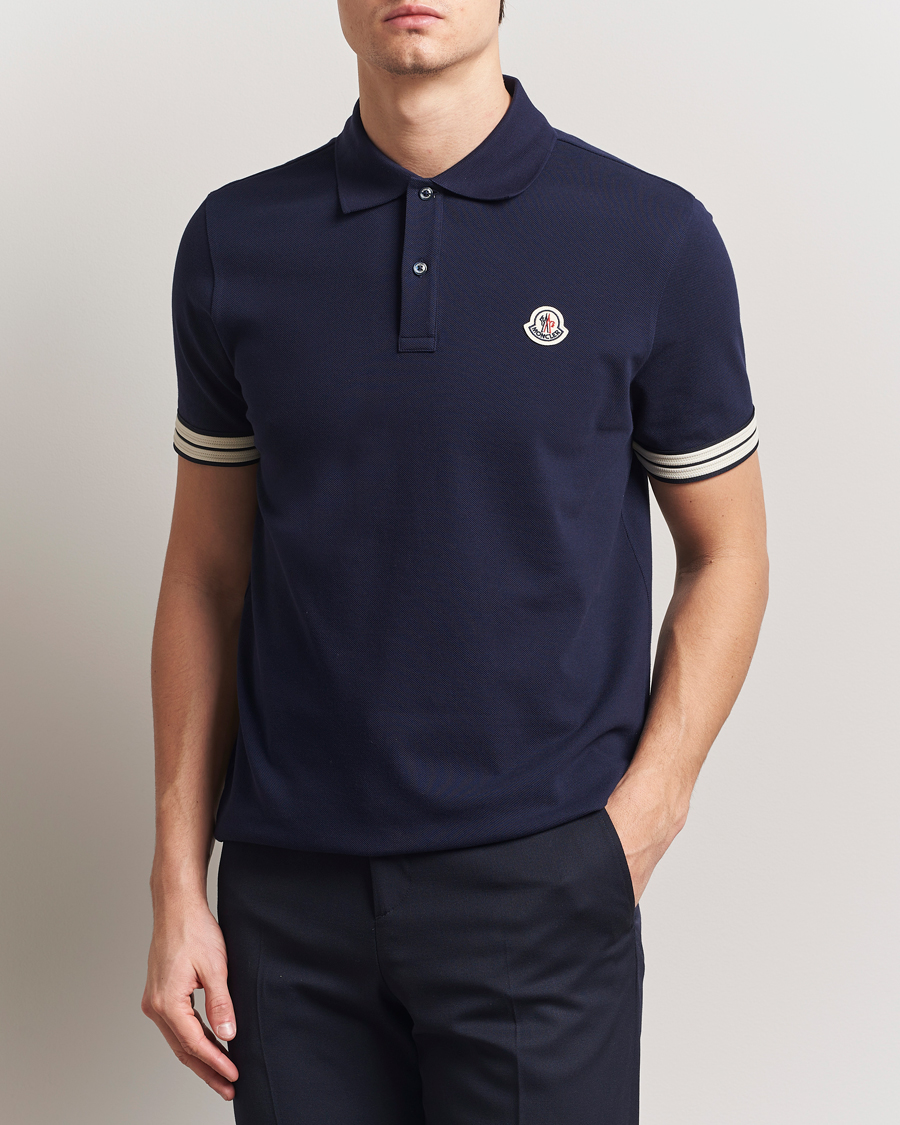 Heren | Polo's | Moncler | Contrast Rib Polo Navy