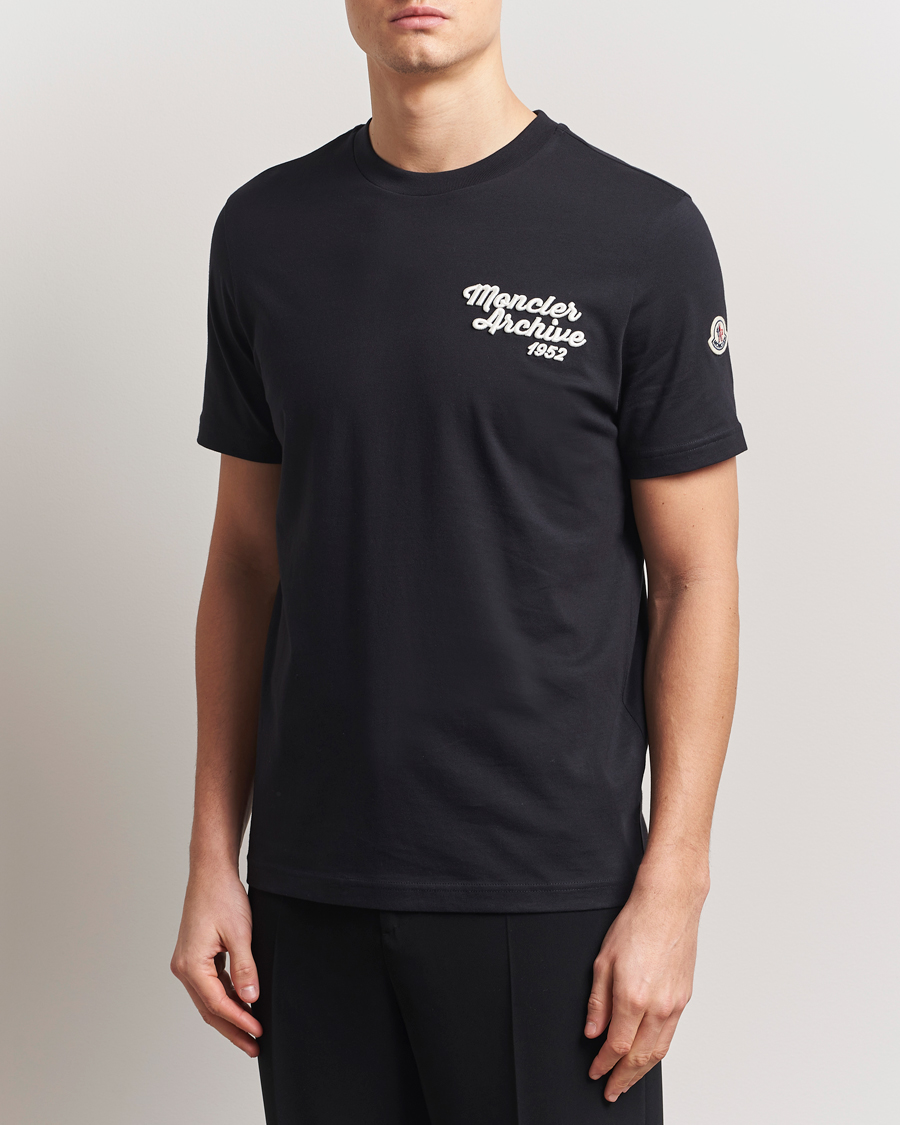 Heren | T-shirts | Moncler | Embroidered Logo T-Shirt Navy