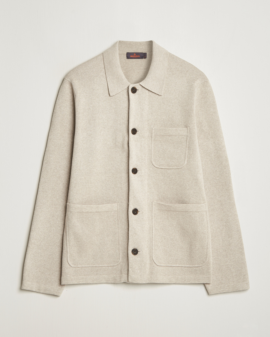 Homme | Chemises | Morris | Jake Knitted Shirt Jacket Beige