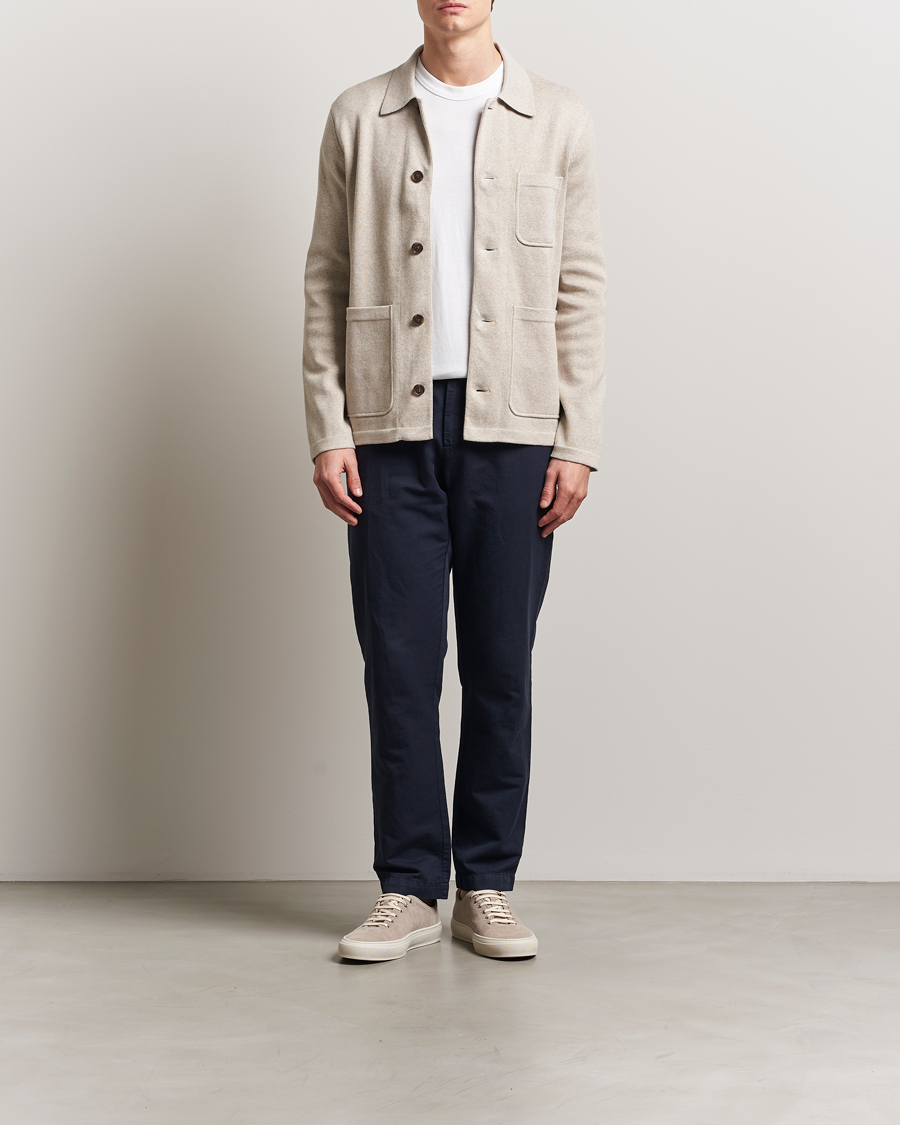Homme | Chemises | Morris | Jake Knitted Shirt Jacket Beige