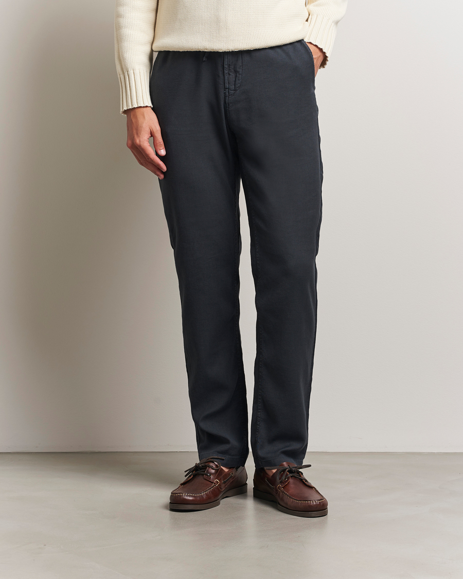 Homme | Pantalons | Morris | Fenix Linen/Cotton Trousers Blue