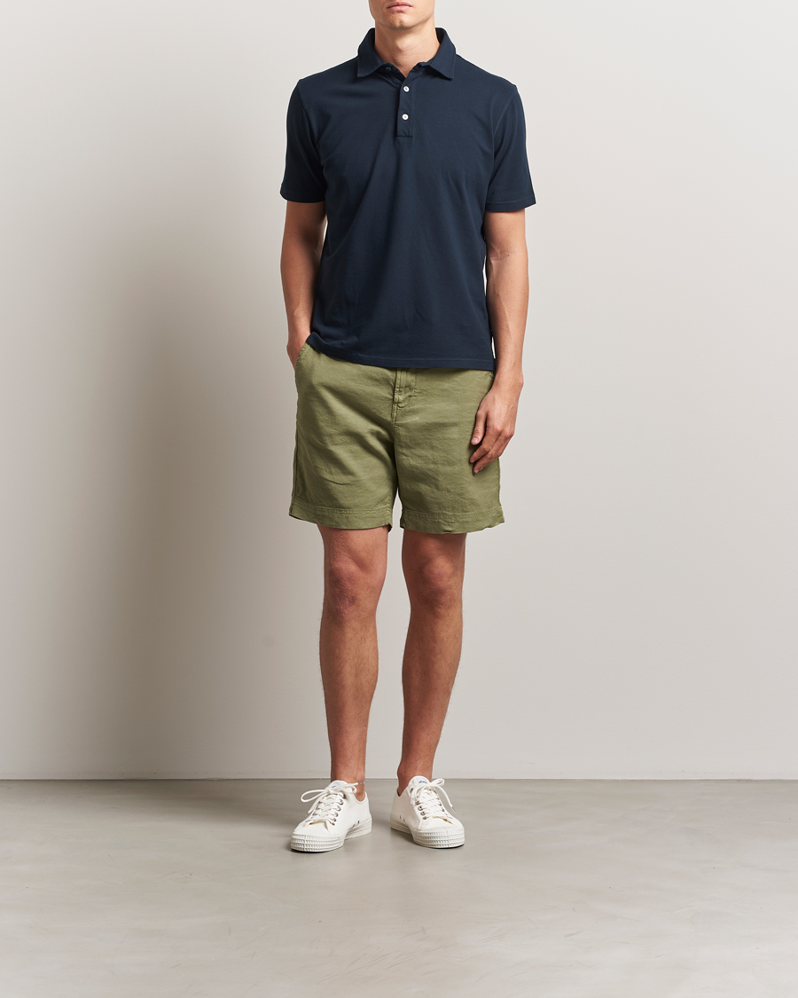 Heren | Korte broek | Morris | Fenix Linen/Cotton Shorts Olive