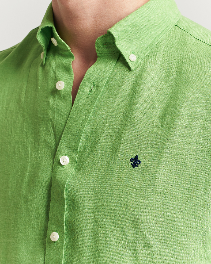 Heren | Overhemden | Morris | Douglas Linen Button Down Shirt Green
