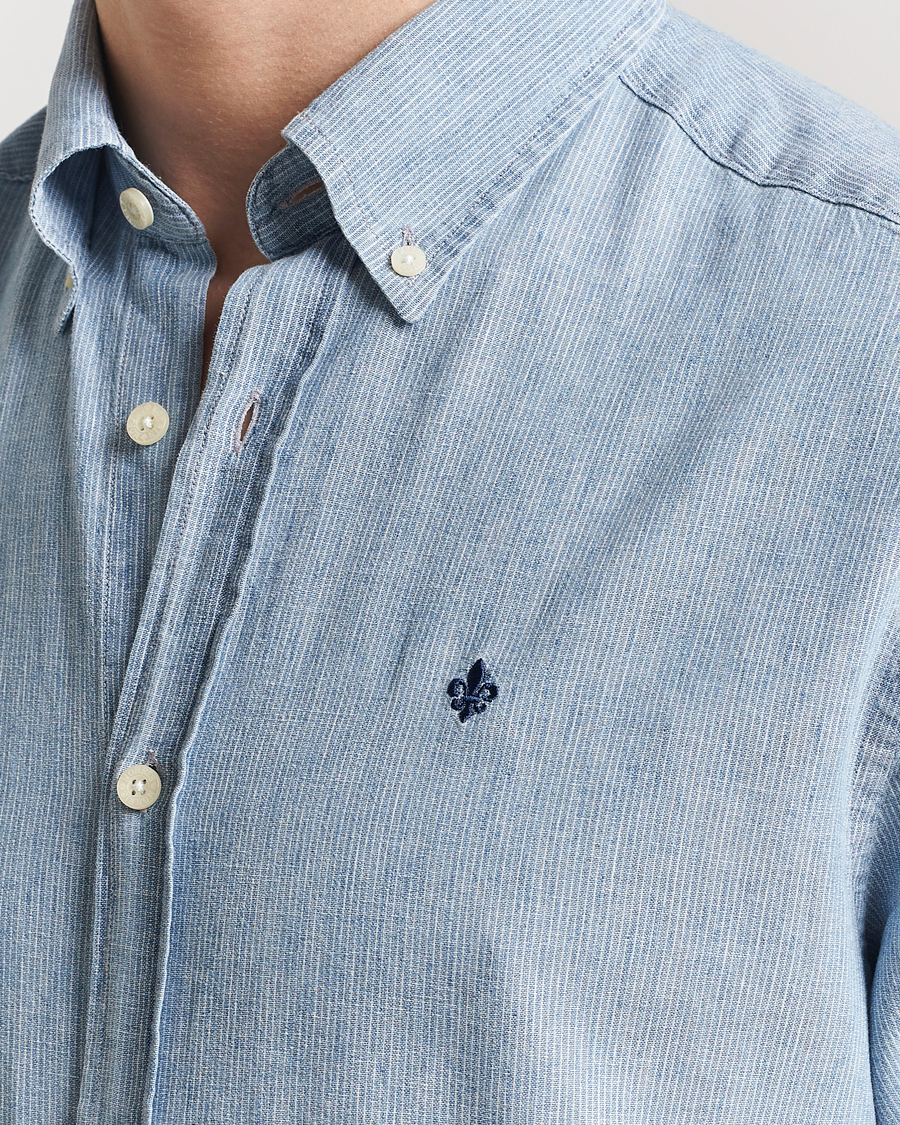 Heren | Overhemden | Morris | Linen Indigo Shirt Light Blue