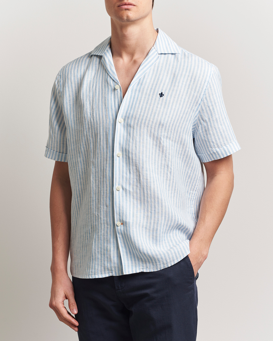 Heren | Overhemden | Morris | Resort Linen Shirt Blue