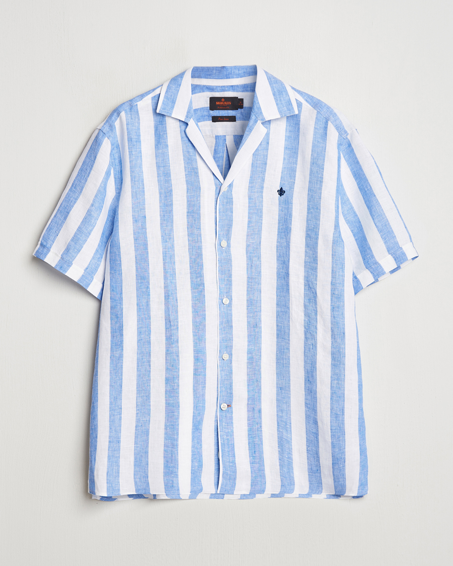 Heren | Overhemden | Morris | Resort Linen Shirt Blue