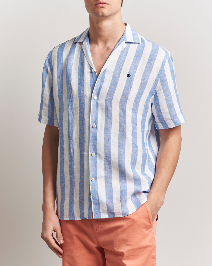 Heren | Overhemden | Morris | Resort Linen Shirt Blue