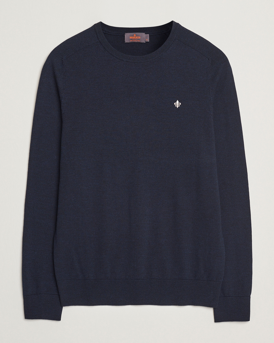 Heren | Truien | Morris | Merino O-Neck Navy