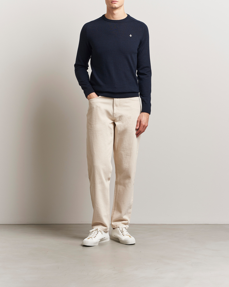 Heren | Truien | Morris | Merino O-Neck Navy