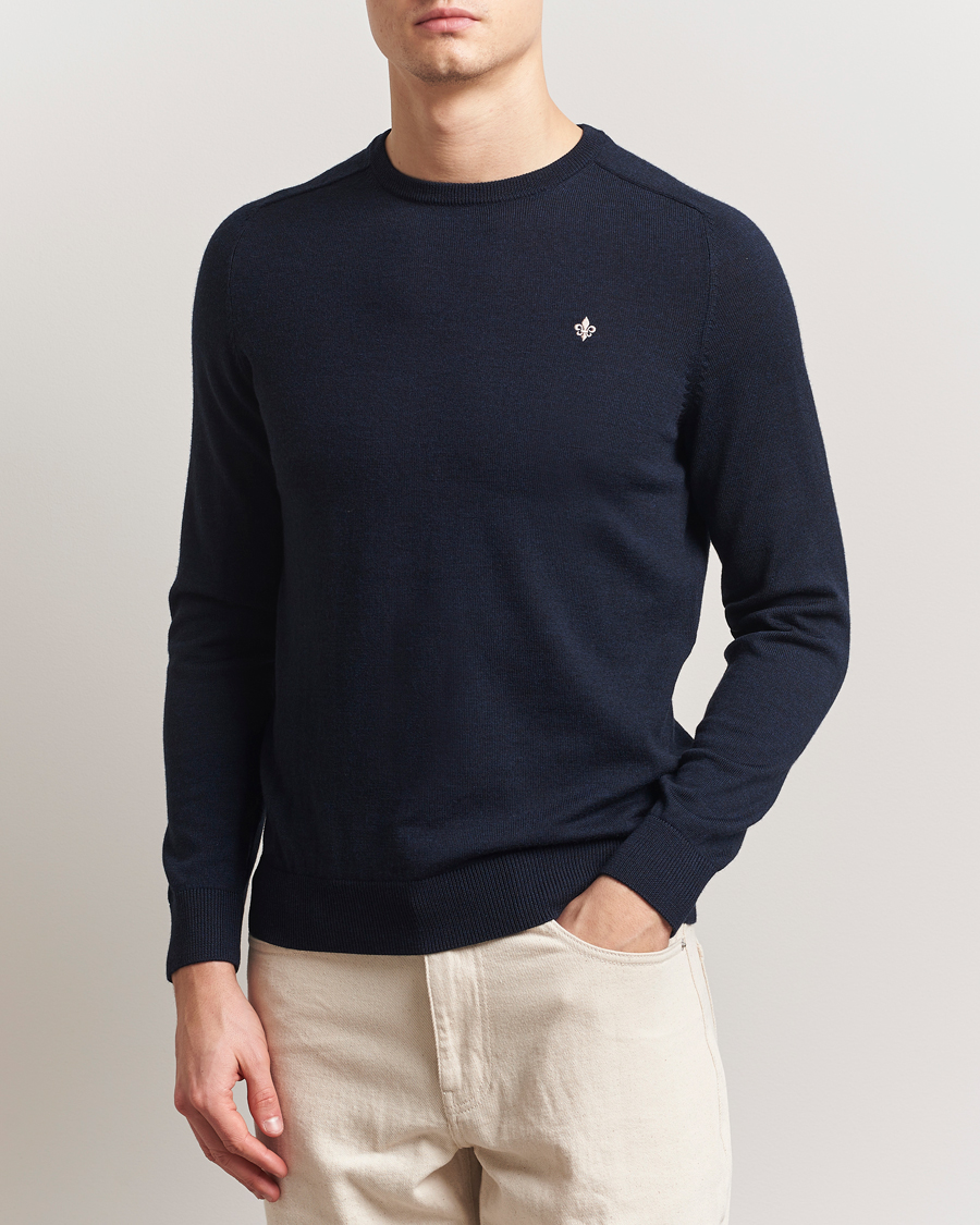 Heren | Truien | Morris | Merino O-Neck Navy