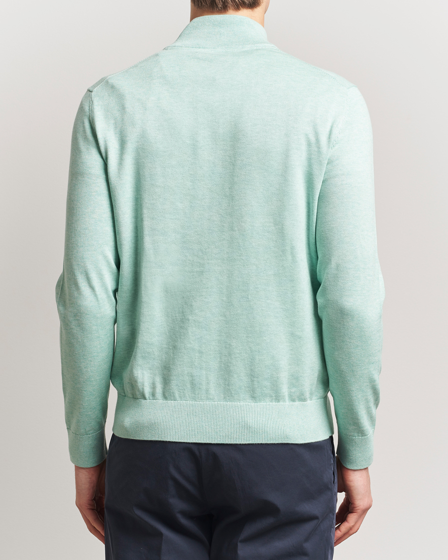 Heren | Truien | Morris | Riley Cotton Half Zip Light Green