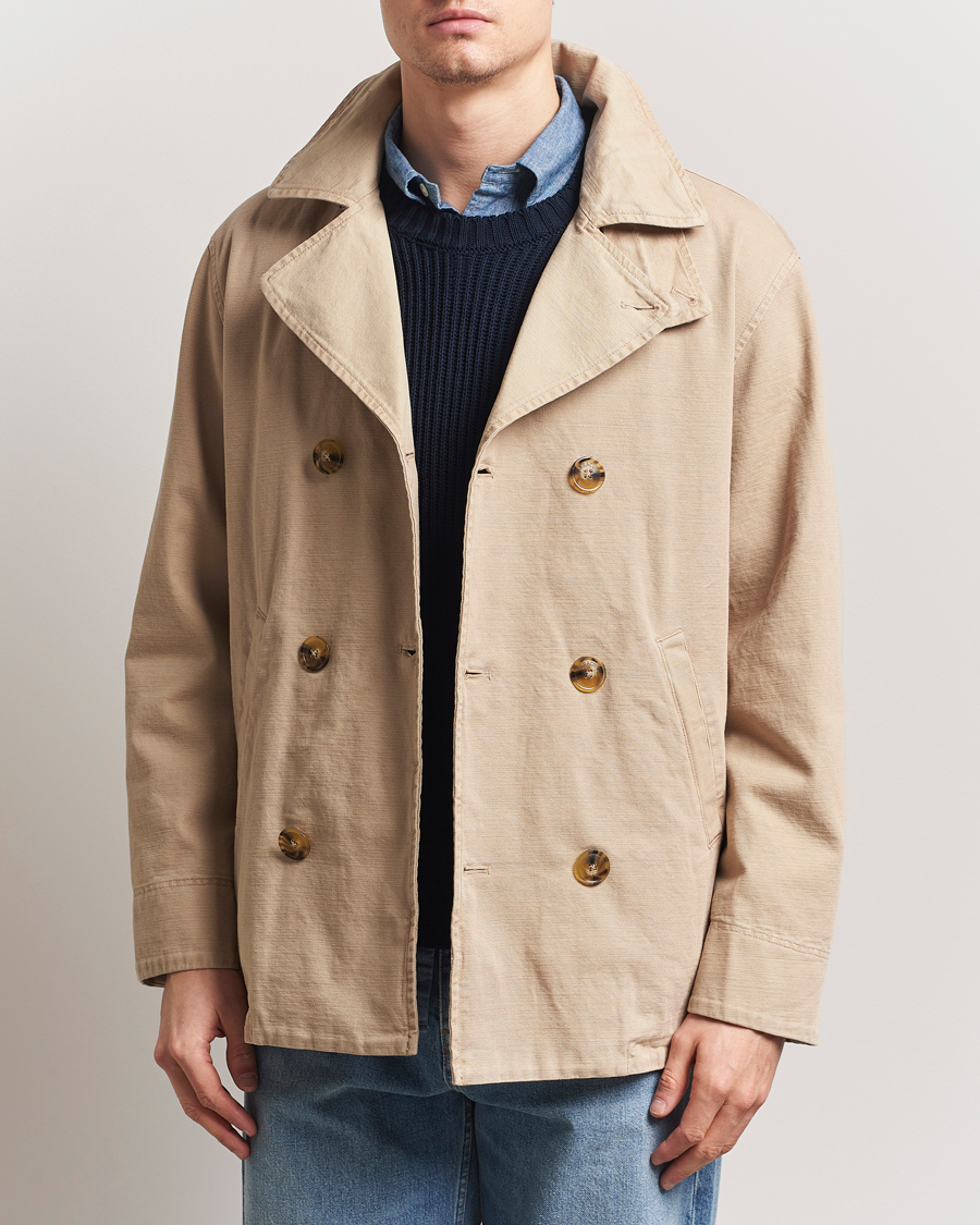 Heren | Jassen | Baracuta | Garment Dyed Canvas Peacoat British Khaki