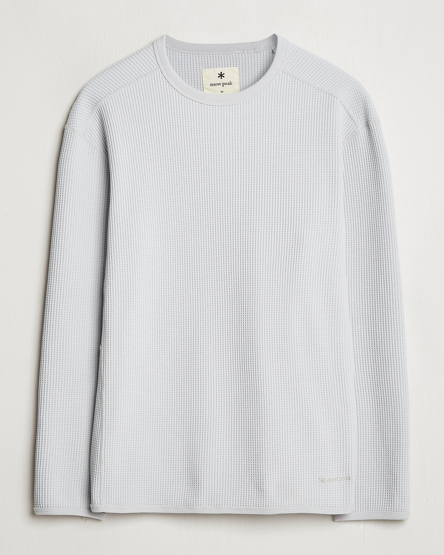 Homme | T-shirts | Snow Peak | Dry Waffle Long Sleeve T-Shirt Light Grey