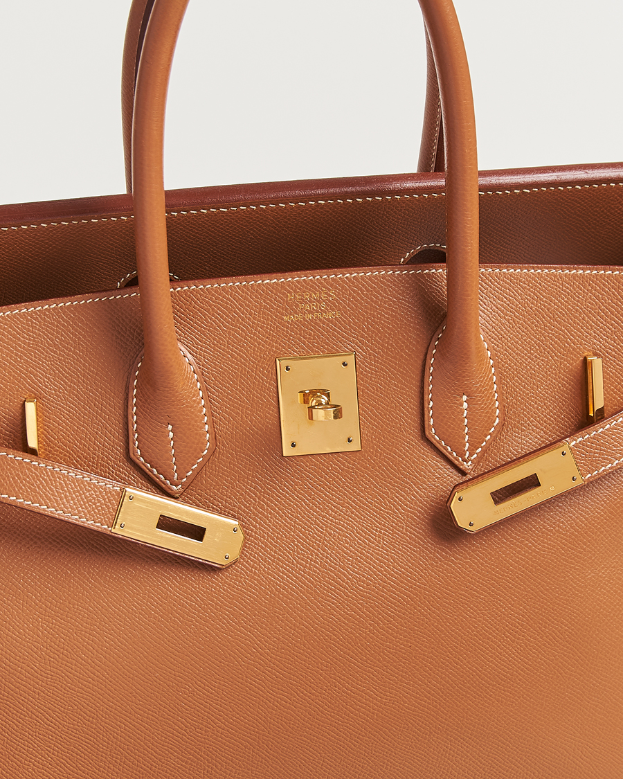 Homme | Hermès Pre-Owned Birkin 35 Handbag Courchevel Gold | Hermès Pre-Owned | Birkin 35 Handbag Courchevel Gold