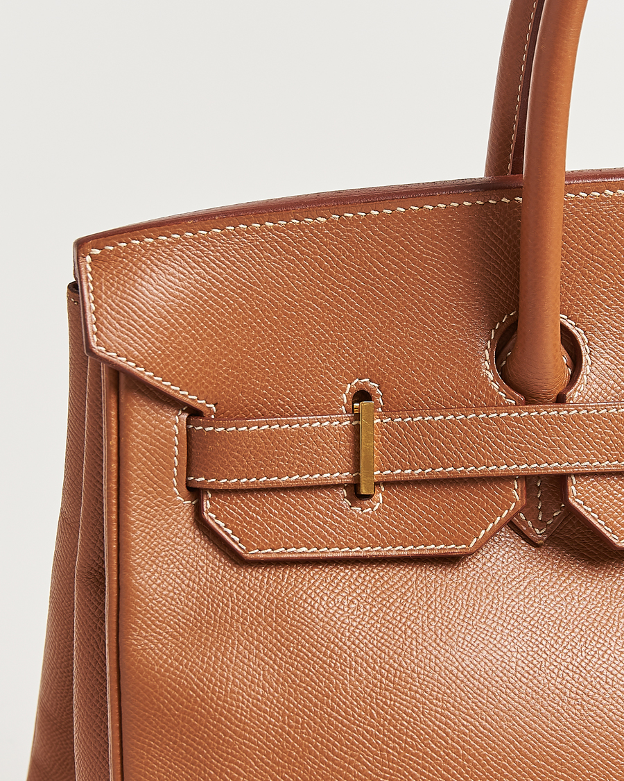 Homme | Hermès Pre-Owned Birkin 35 Handbag Courchevel Gold | Hermès Pre-Owned | Birkin 35 Handbag Courchevel Gold