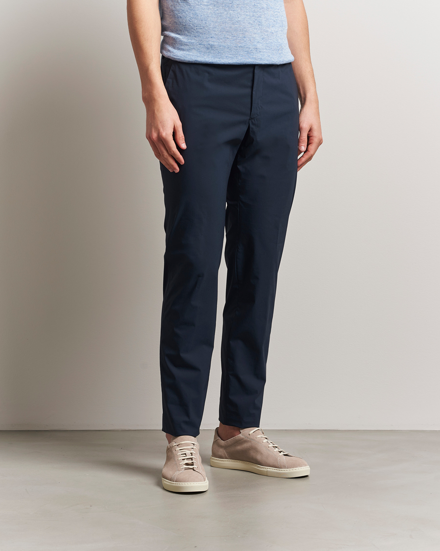 Heren | Broeken | Incotex | Cotton Poplin Drawstring Pants Navy