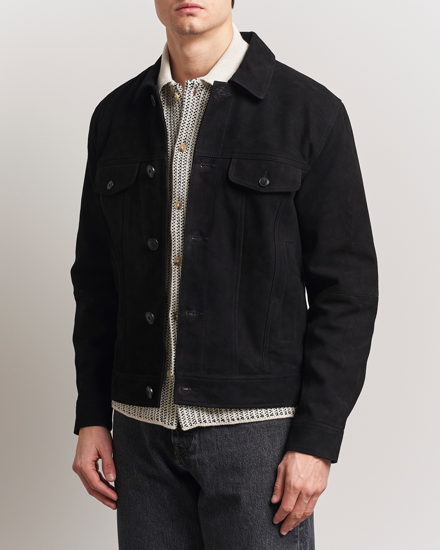Homme | Manteaux Et Vestes | LES DEUX | Micah Suede Jacket Black