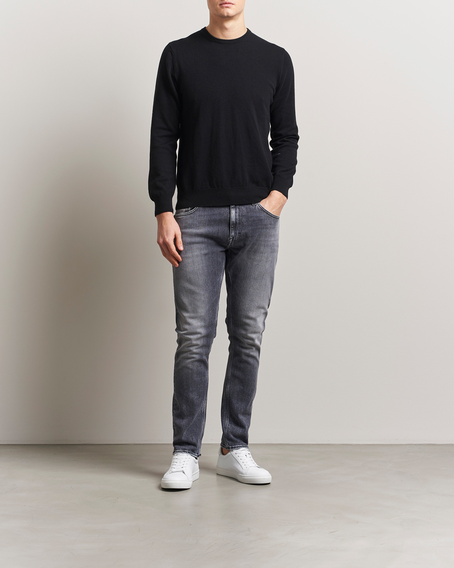 Heren | Jeans | Tiger of Sweden | Pistolero Stretch Cotton Jeans Washed Black