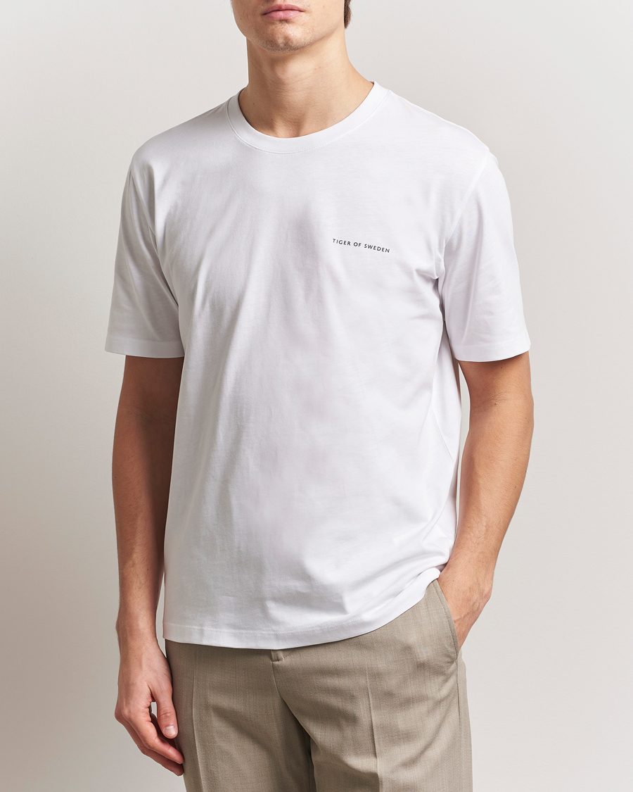 Homme | T-shirts | Tiger of Sweden | Pro Cotton Logo T-Shirt Pure White