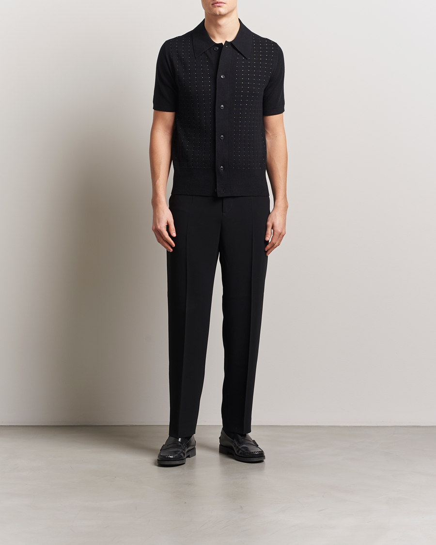 Heren | Overhemden | Tiger of Sweden | Araawen Knitted Short Sleeve Shirt Black