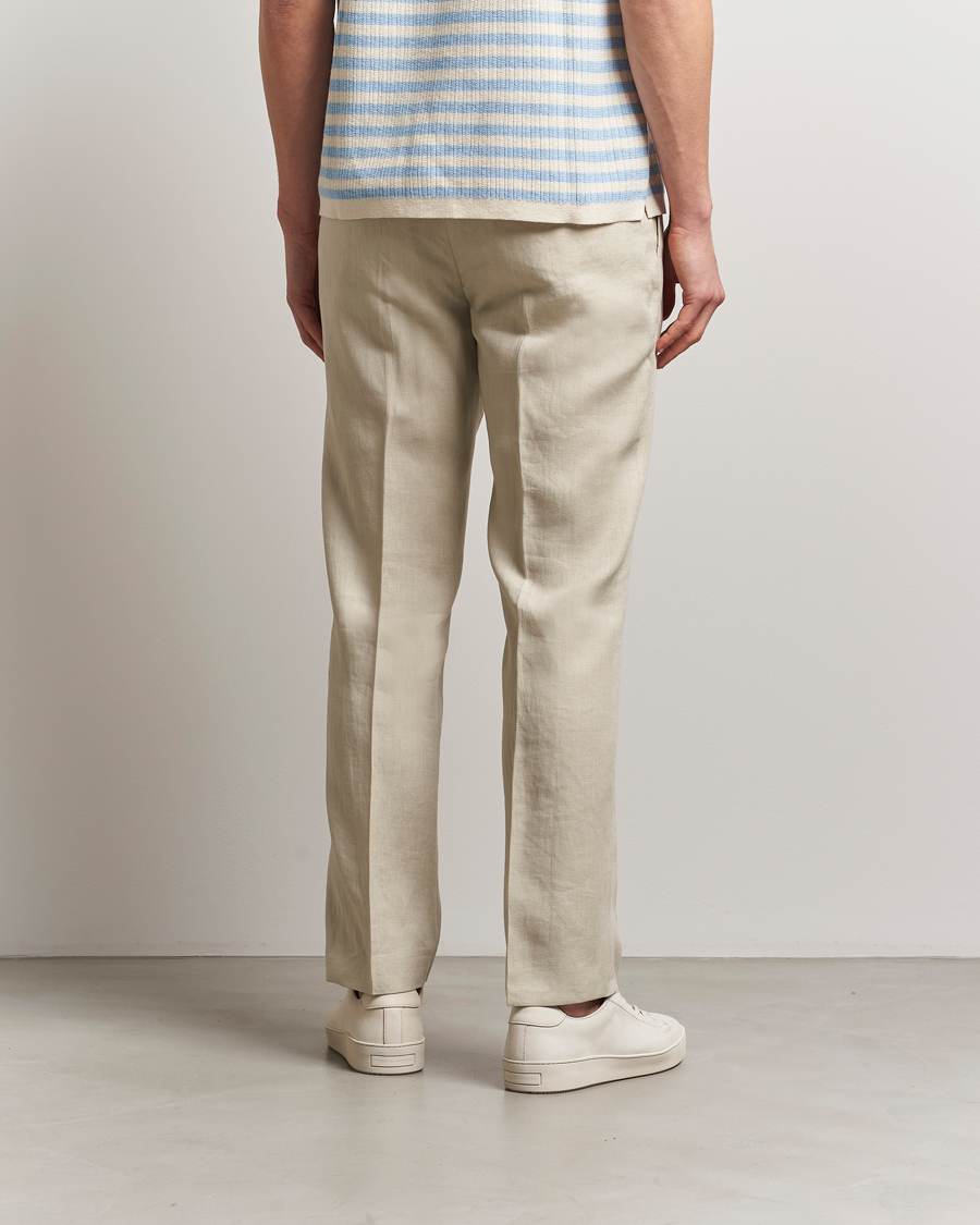 Heren | Broeken | Tiger of Sweden | Tannen Linen Drawstring Trousers Cream Sand