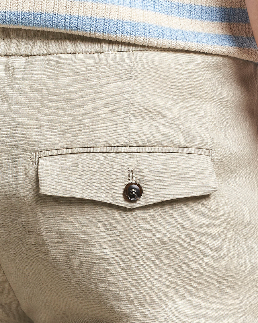 Heren | Broeken | Tiger of Sweden | Tannen Linen Drawstring Trousers Cream Sand